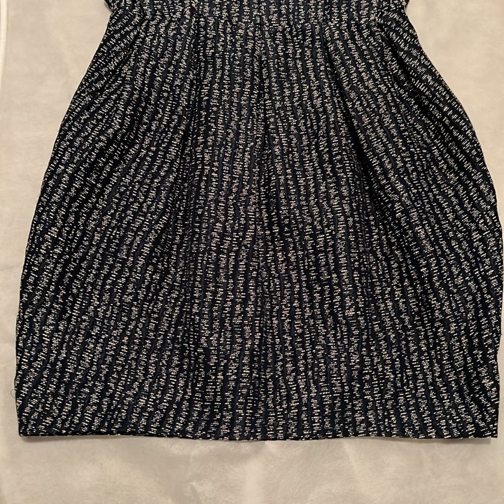 Shoshanna Blue/White/Silver Strapless Pleated Dress Size 10 - Picture 3 of 12